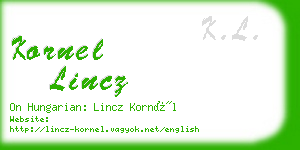 kornel lincz business card